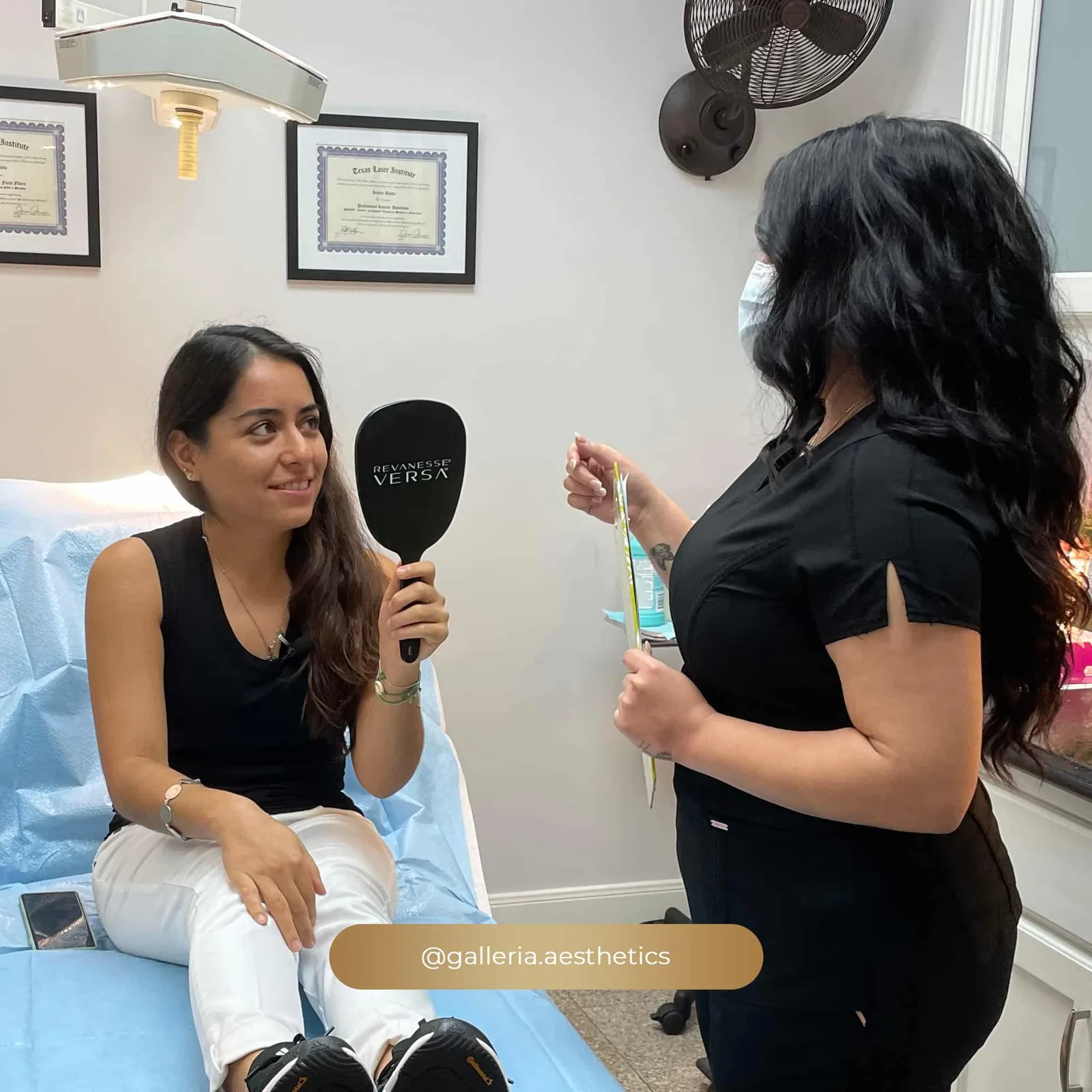 An anti-wrinkle treatment in progress at Galleria Aesthetics in Houston